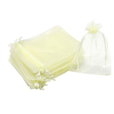 Bezall 100pcs Drawstring Organza Jewelry Candy Pouch Party Wedding Favor Gift Bags (3x4, Beige)